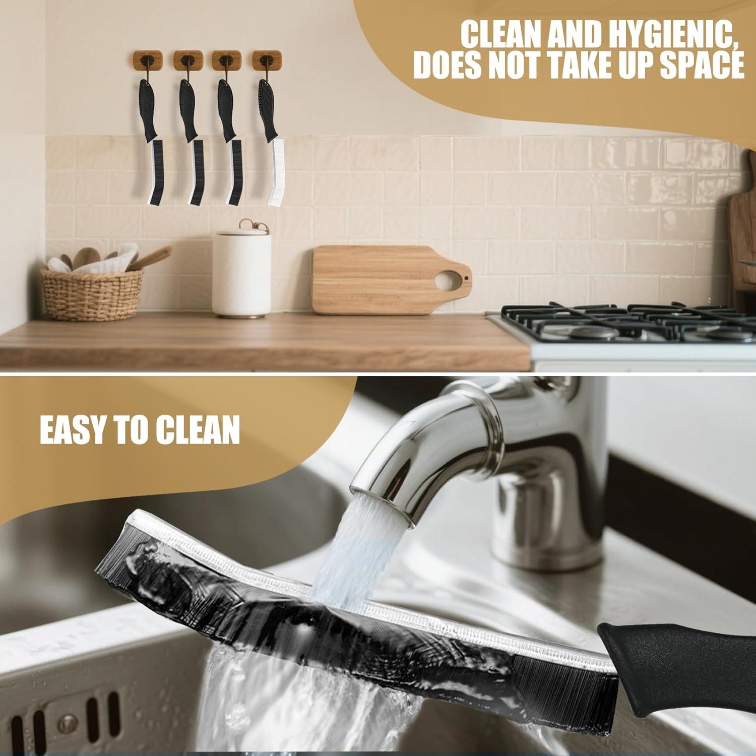 4 Cepillos de Limpieza de Ranuras WDRIGE - Cerdas Duras