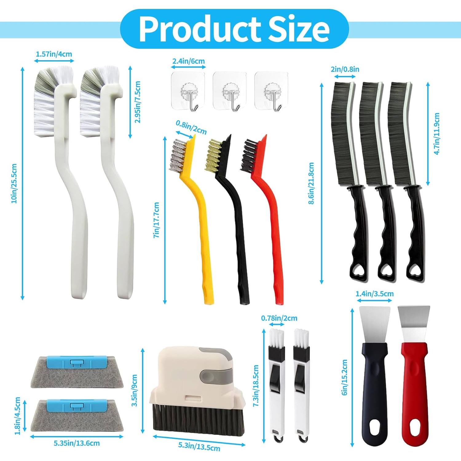 Juego de cepillos de limpieza de ranuras Dsyrvd 18 Pcs