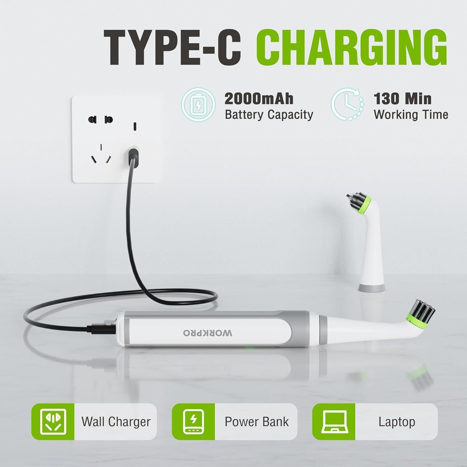 Cepillo Eléctrico WORKPRO para Lechada y Azulejos IPX6