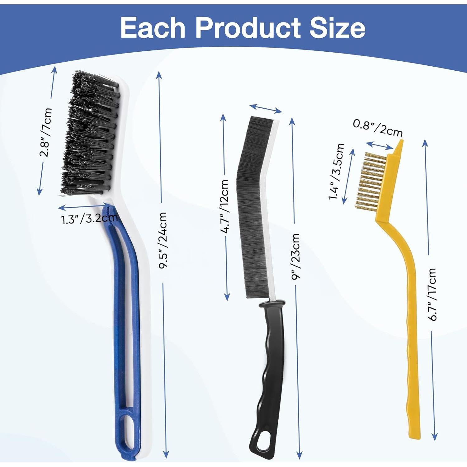 Juego de cepillos de limpieza Harkta 8 piezas para grietas