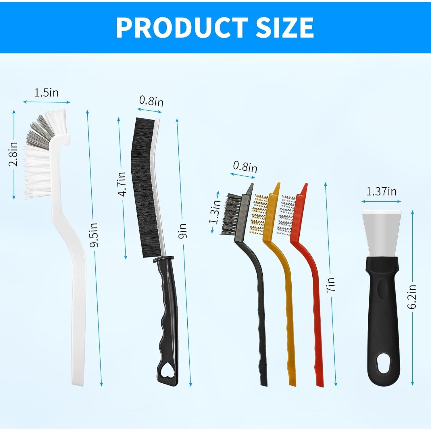 Juego de Cepillos de Limpieza 4TH - 12 Piezas para Rincones