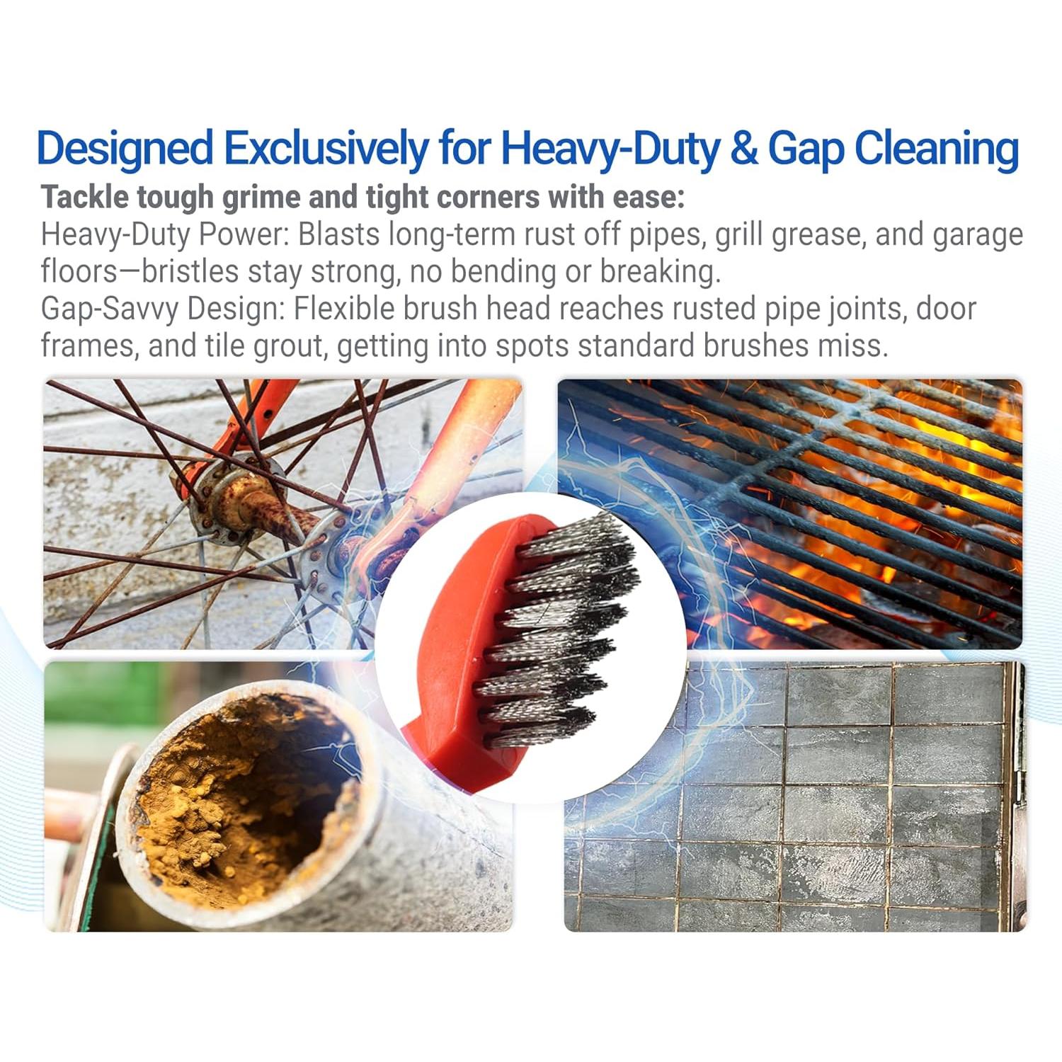 Cepillos de Alambre de Acero Inoxidable SONRISA DORADA - 3 Piezas 17.78 cm