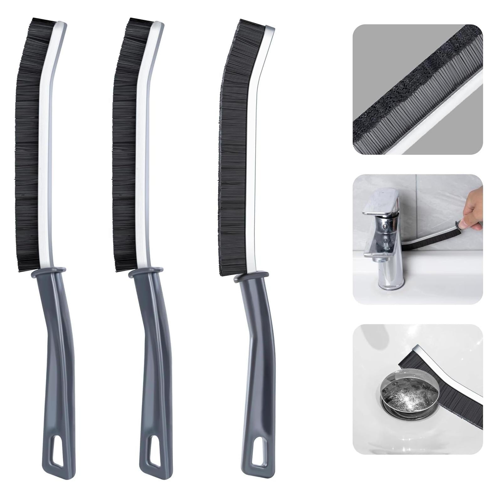 Juego de 3 Cepillos de Limpieza Genérico para Rincones y Juntas