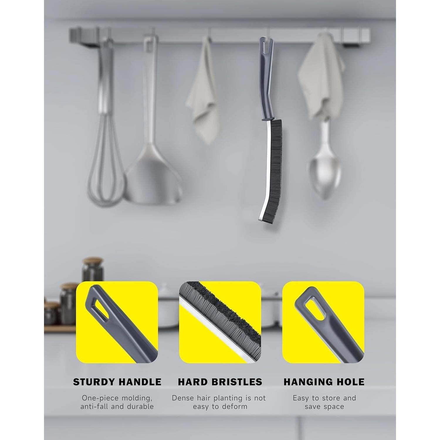 Juego de 3 Cepillos de Limpieza Genérico para Rincones y Juntas