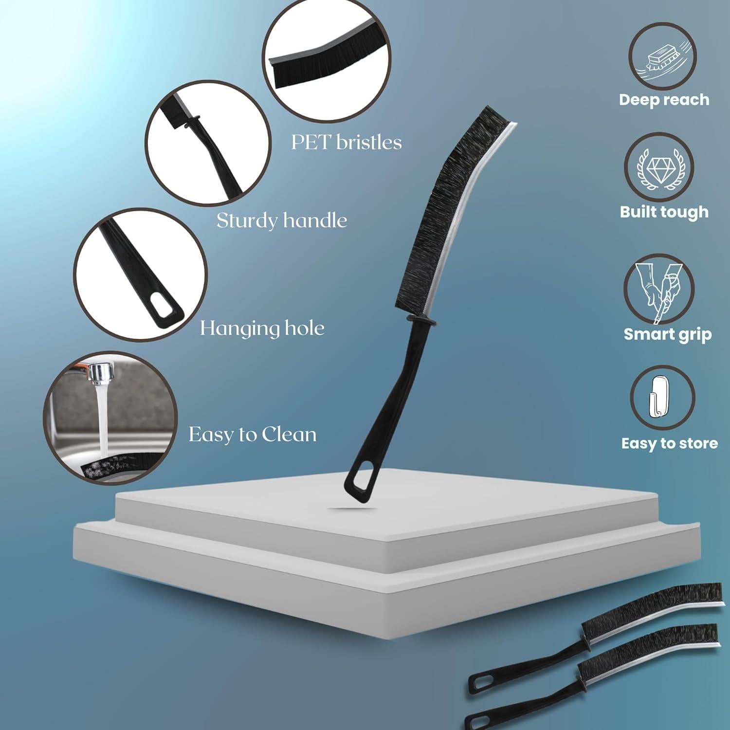 Cepillo de limpieza Gadgetime USA - 3 unidades cerdas duras