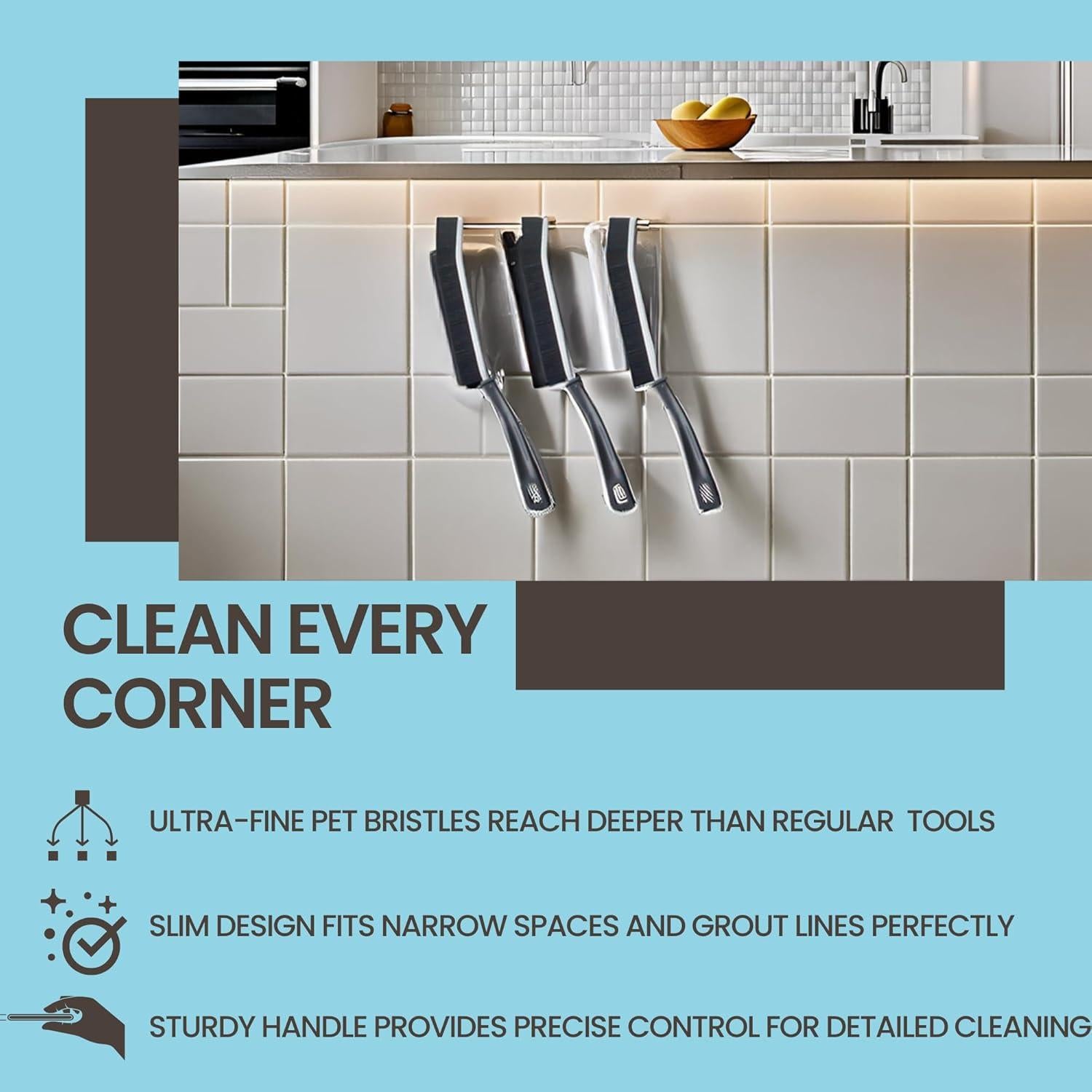 Cepillo de limpieza Gadgetime USA - 3 unidades cerdas duras