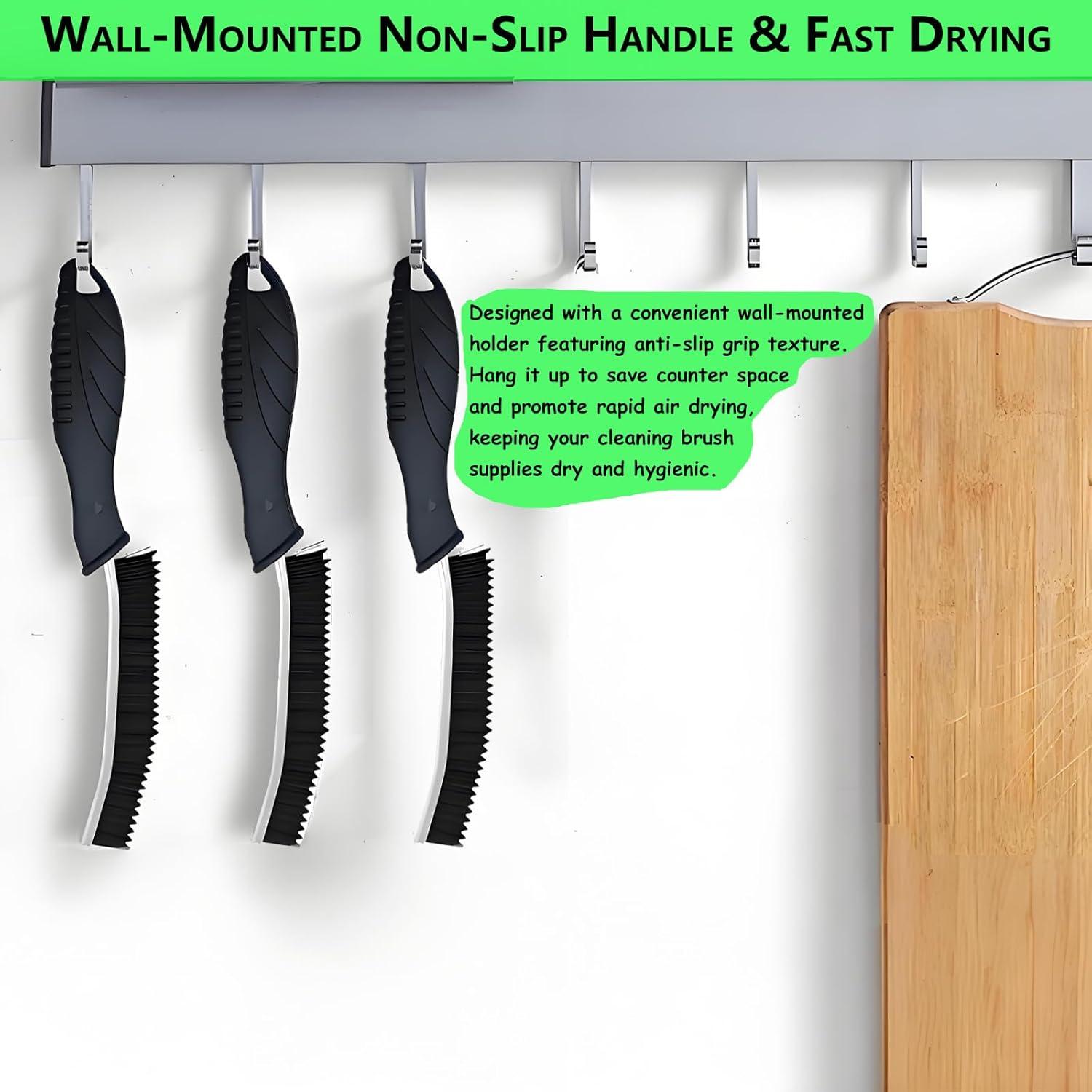 Juego de 3 cepillos de limpieza Kesttenn para grietas y ranuras