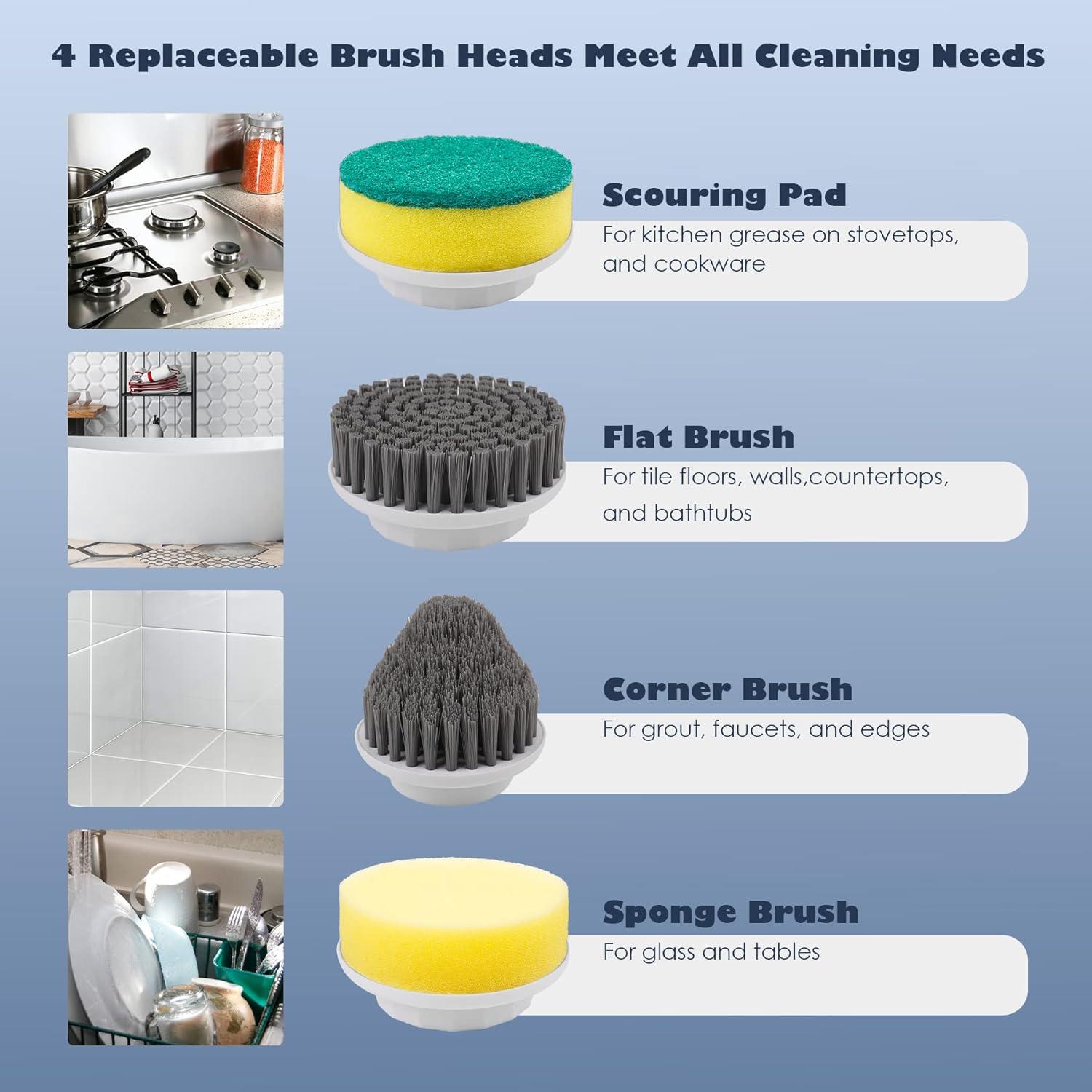 Cepillo de Limpieza Eléctrico CONERX Inalámbrico 4 Cabezas 2000mAh