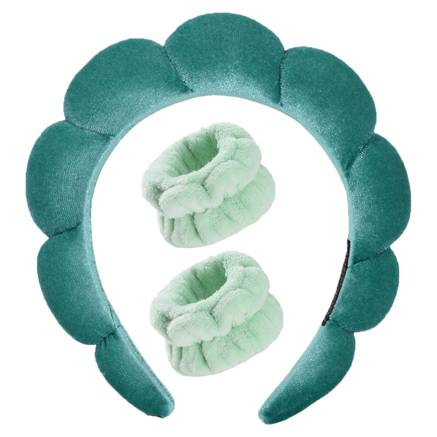 Diadema de Maquillaje MUZOXEN Verde para Lavar la Cara