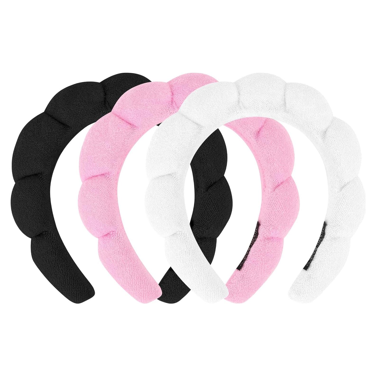 Paquete de 3 Diademas de Toalla ACO-UINT para Cuidado Facial