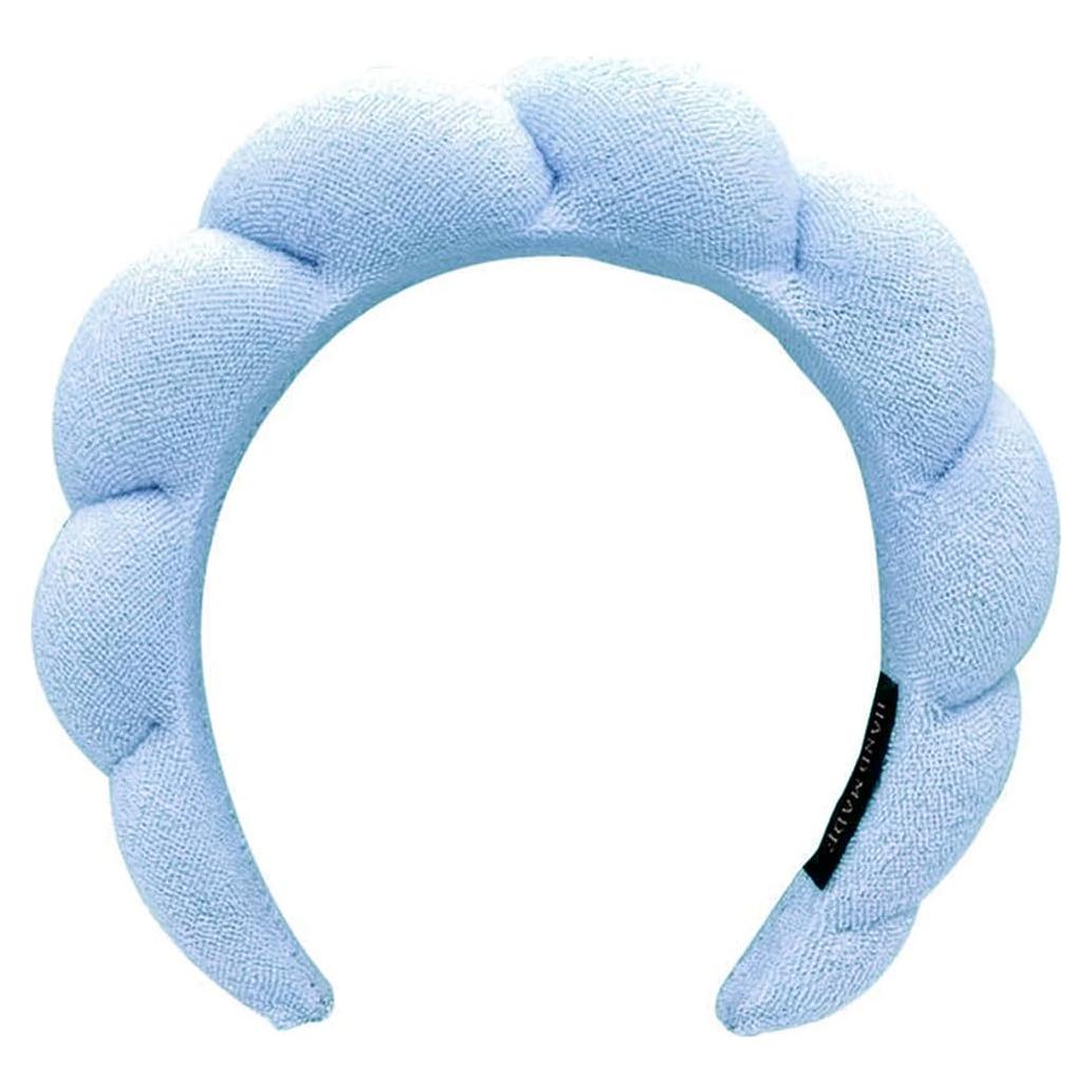 Diadema de Spa HITMODA de Tela de Toalla Azul para Maquillaje