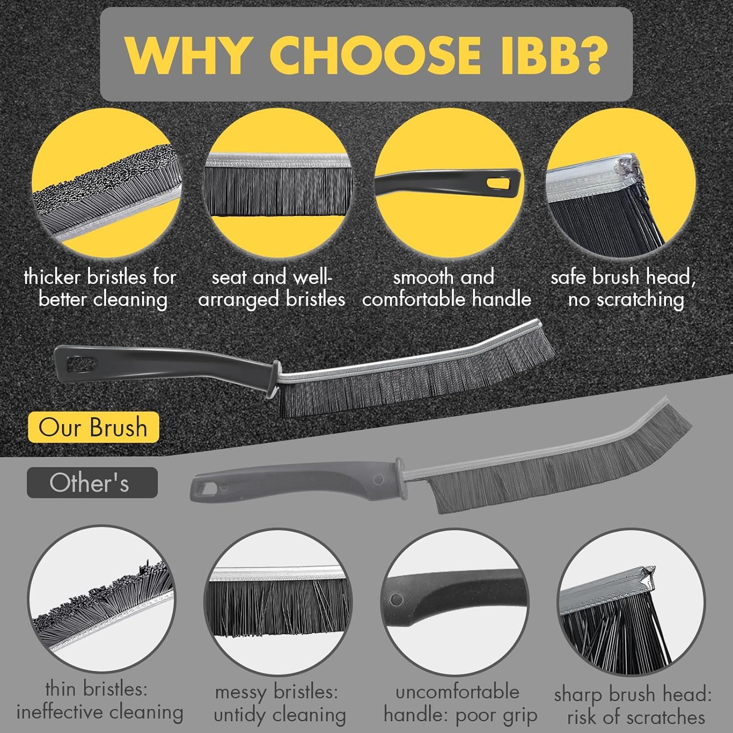 3 Pcs Cepillos de Limpieza para Grietas IBB - Cerdas Duras