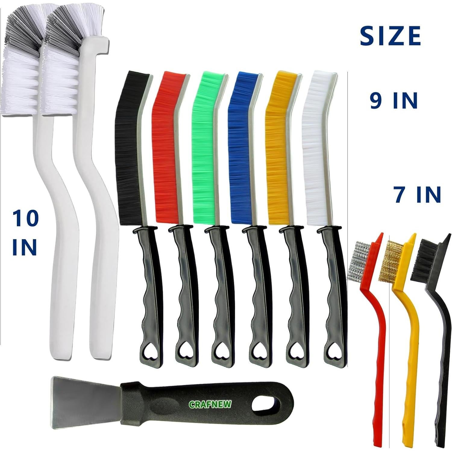 Juego de Cepillos de Limpieza CRAFNEW 12 Piezas Multicolores