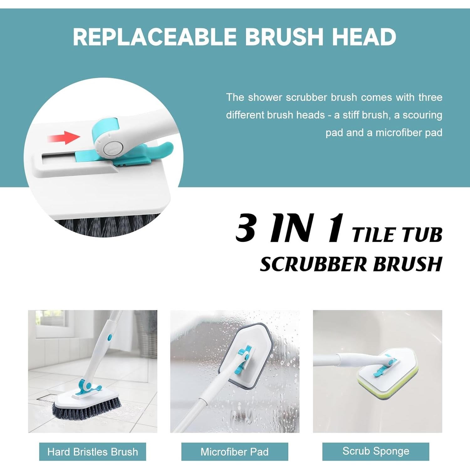 Cepillo de Ducha NACENA con Mango Largo Ajustable 4 en 1