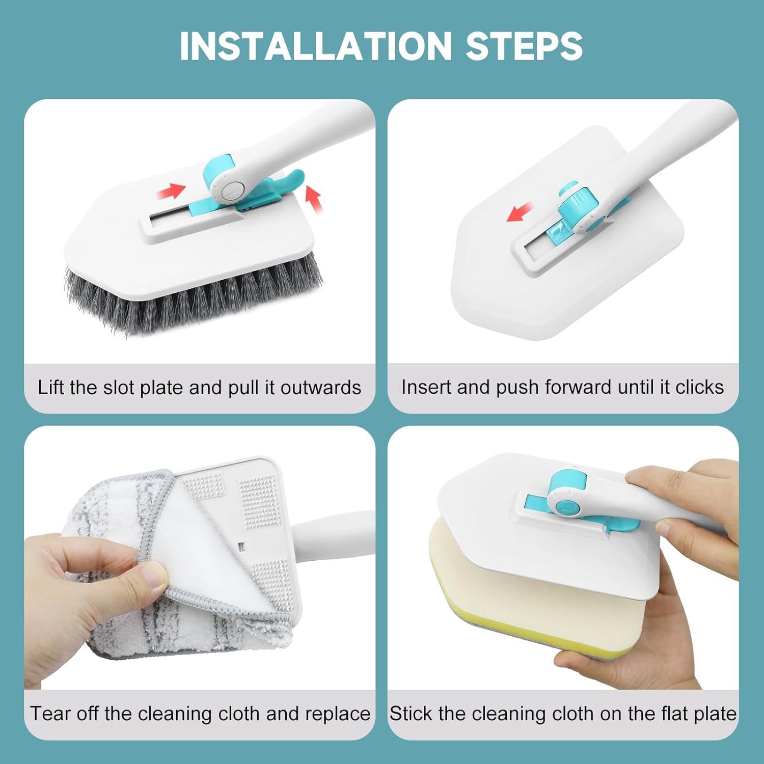 Cepillo de Ducha NACENA con Mango Largo Ajustable 4 en 1