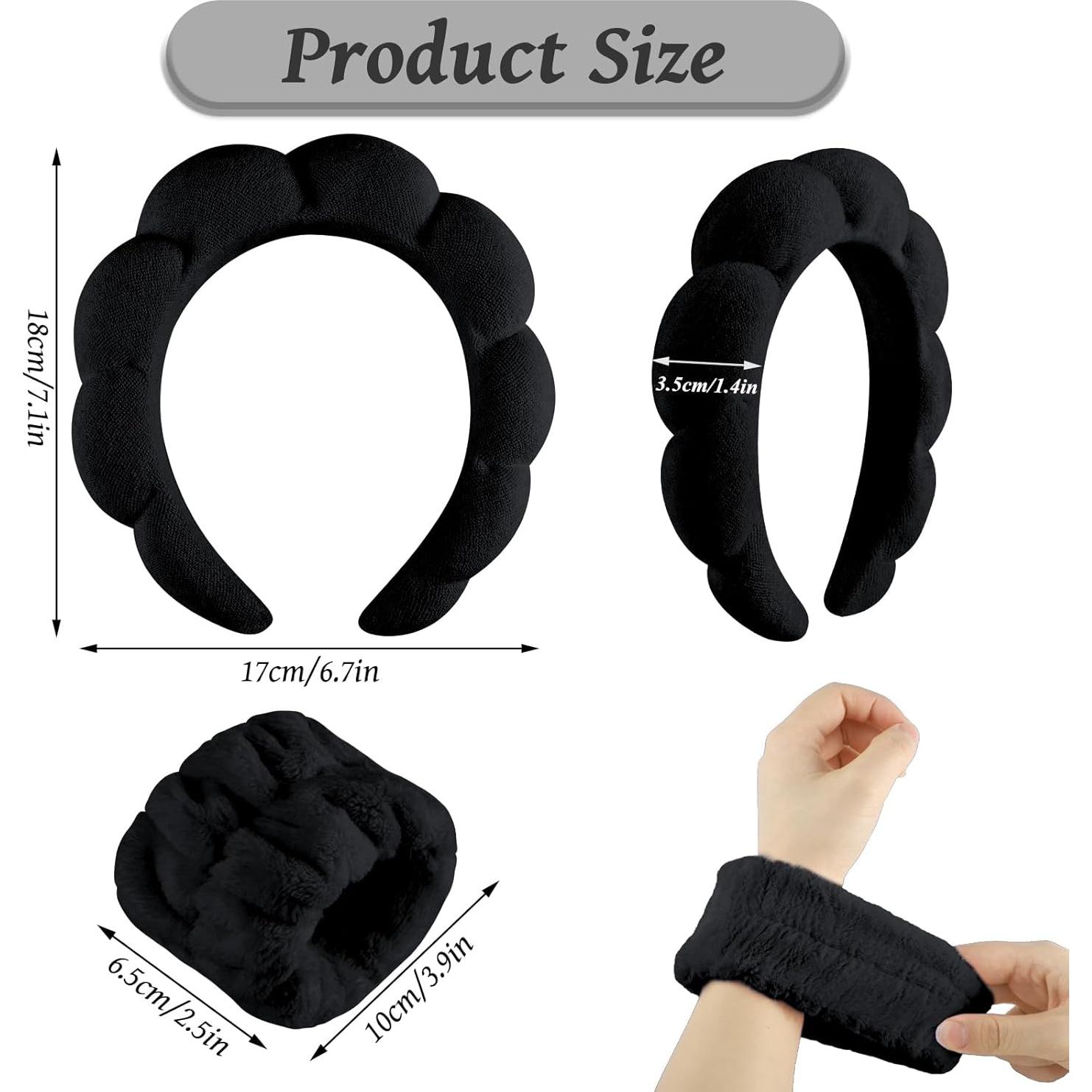 Diadema Spa WSICSE con Muñequera para Cuidado Facial