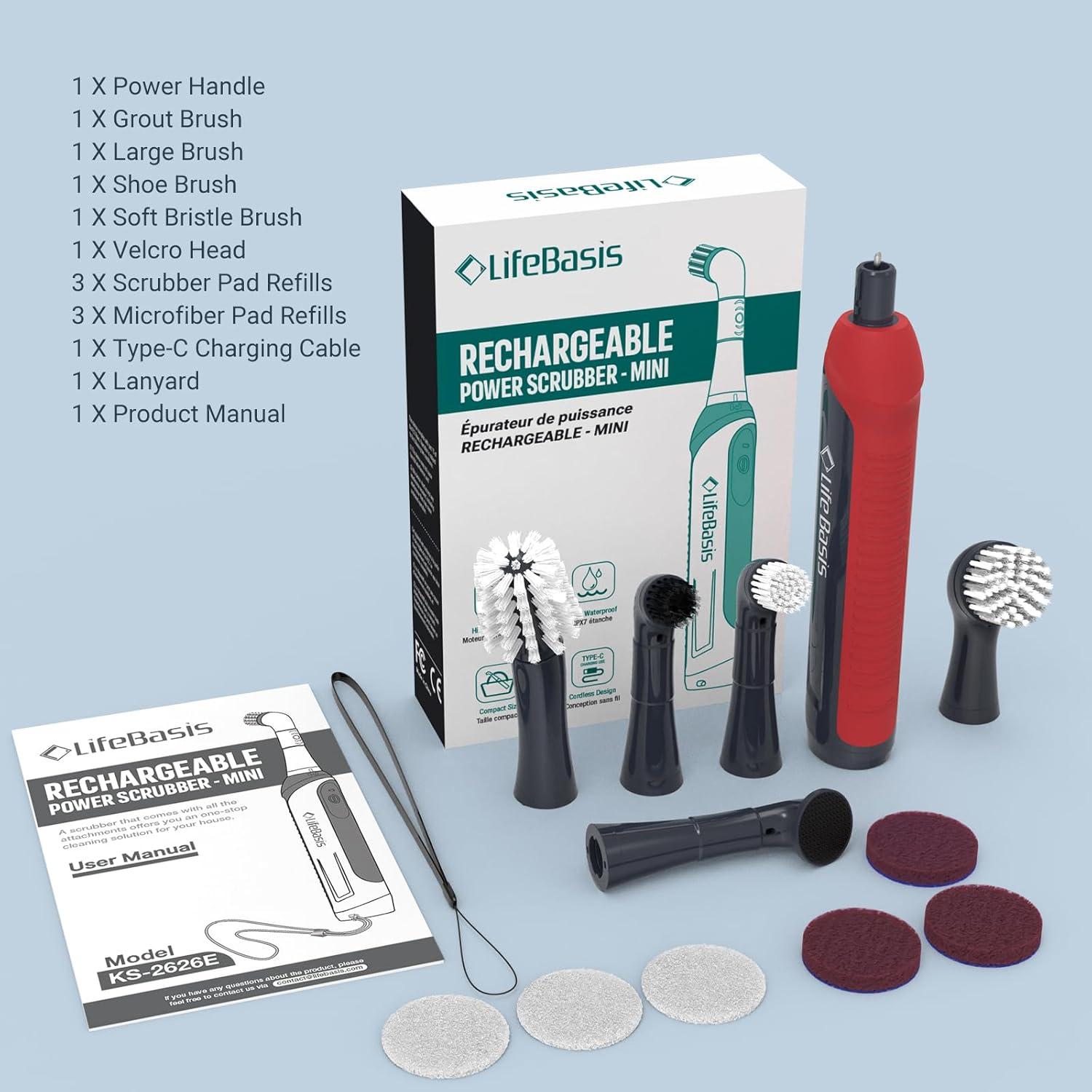 Cepillo de limpieza eléctrico recargable LifeBasis 11 piezas