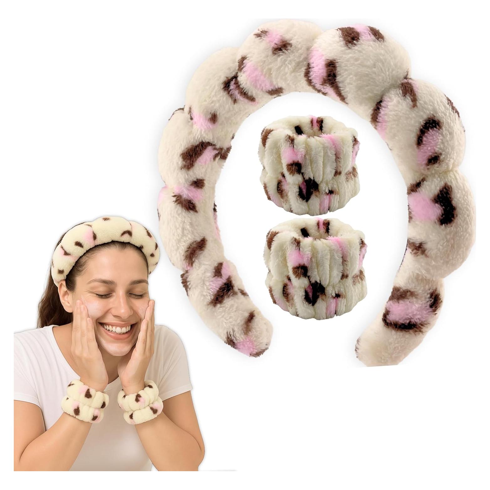 Conjunto de banda para cabeza y muñeca 2 Orquídeas - Microfibra suave