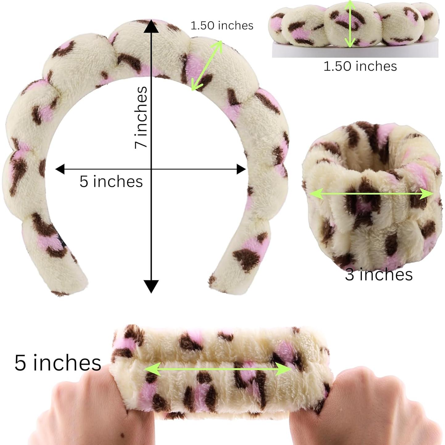 Conjunto de banda para cabeza y muñeca 2 Orquídeas - Microfibra suave