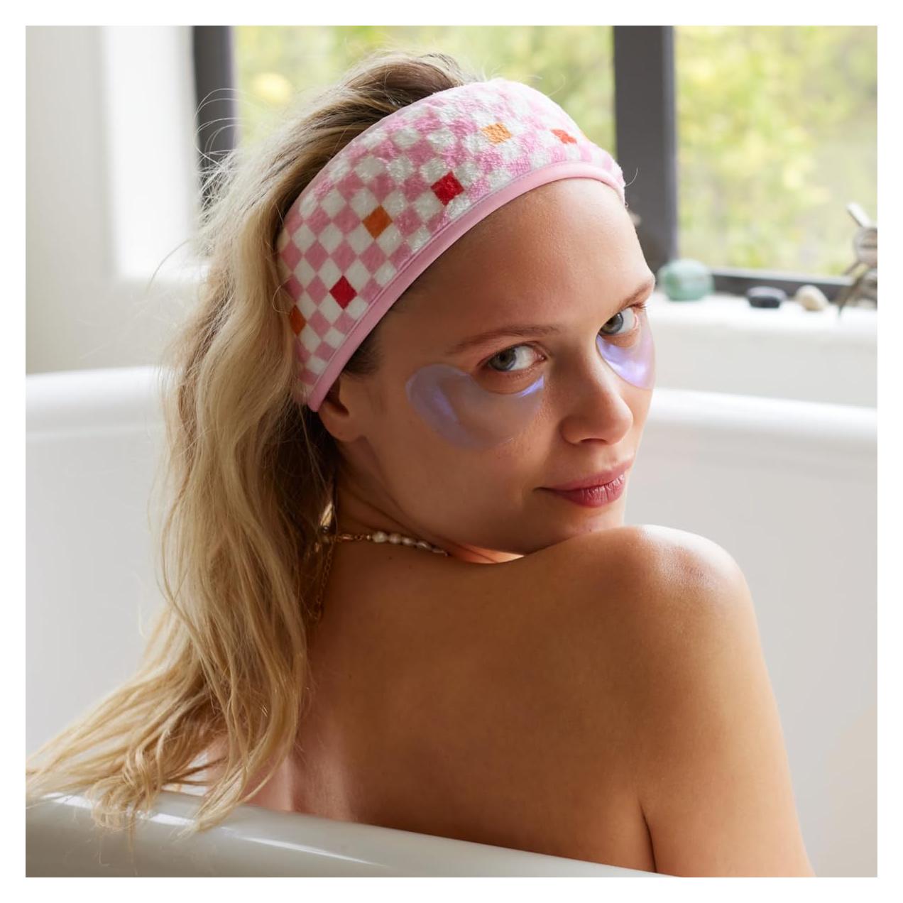 Diadema Facial a Cuadros xo, Fetti - Suave y Lavable