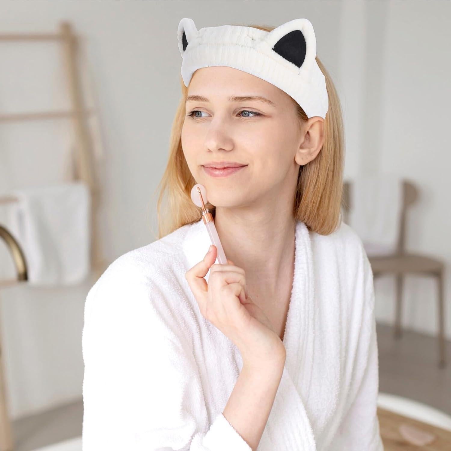 Conjunto de Diadema y Pulsera para Spa CHONG-LC - Orejas de Gato