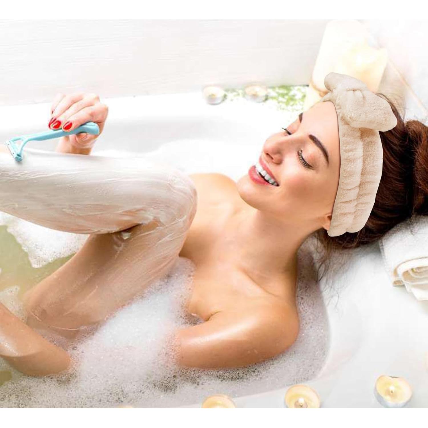 Chanaco 6 Piezas Banda de Spa y Muñequera Microfibra Caqui