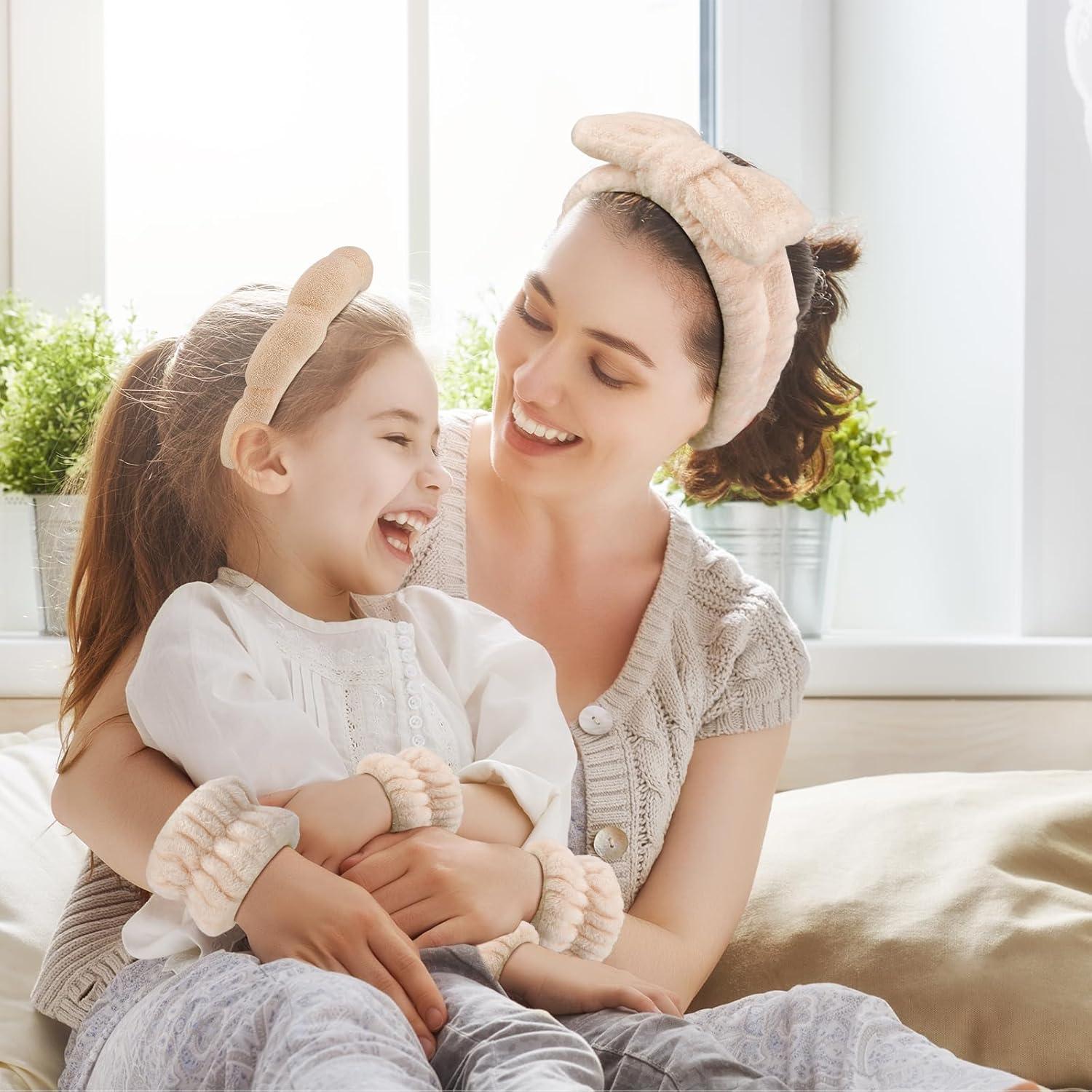 Chanaco 6 Piezas Banda de Spa y Muñequera Microfibra Caqui