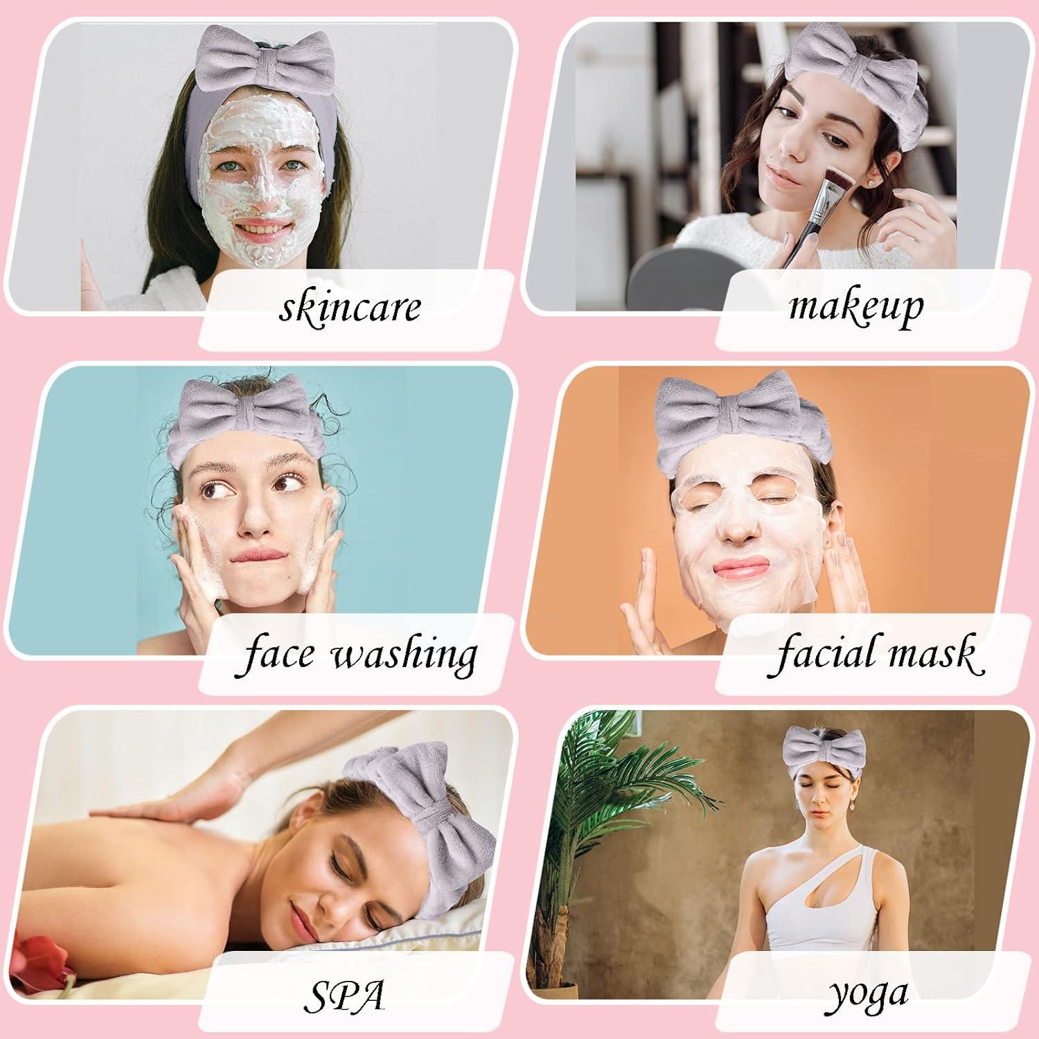 Diadema de Spa Gris Genérico con Lazo para Maquillaje