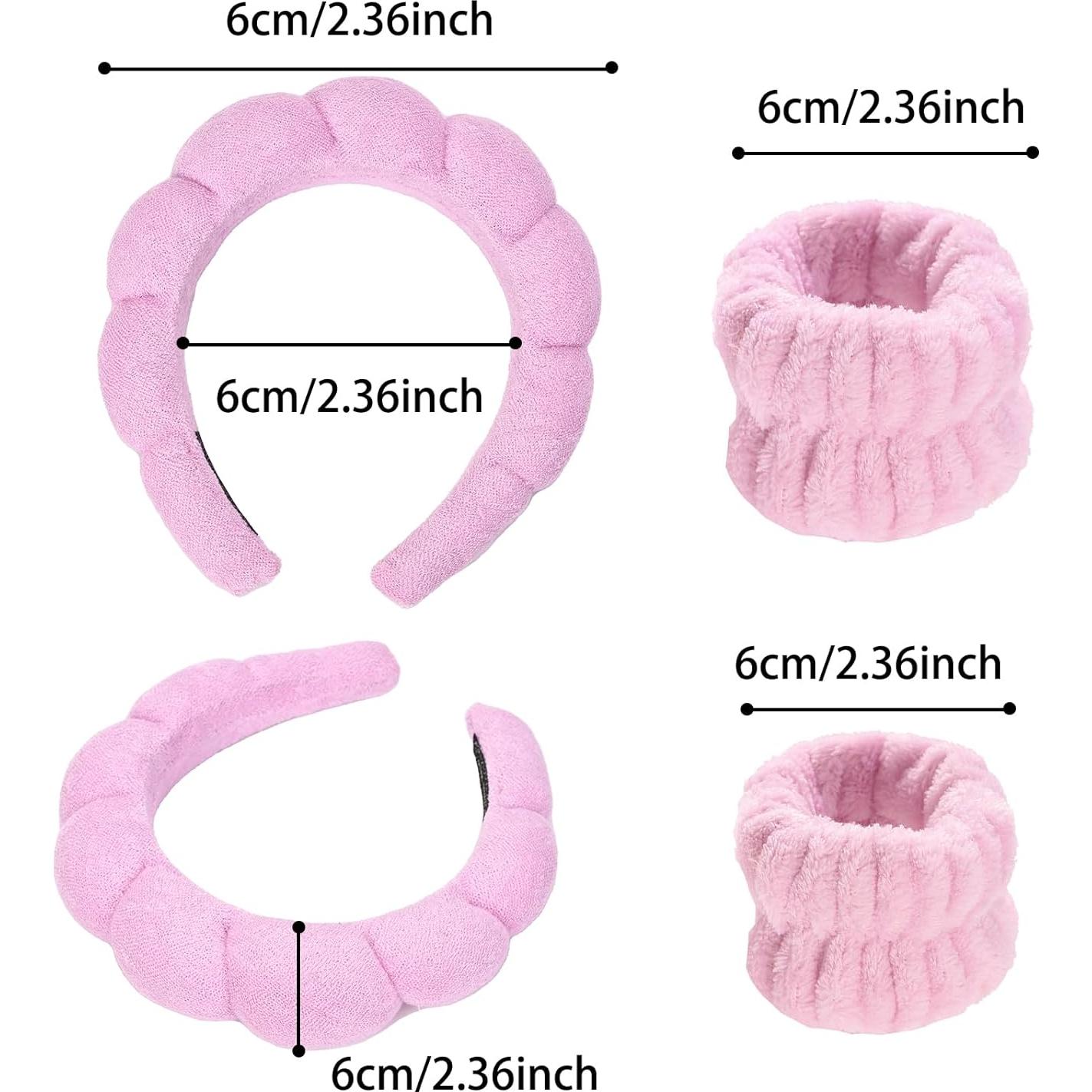 Juego de Spa LTHYHJ 20 Piezas Diademas y Muñequera Rosa