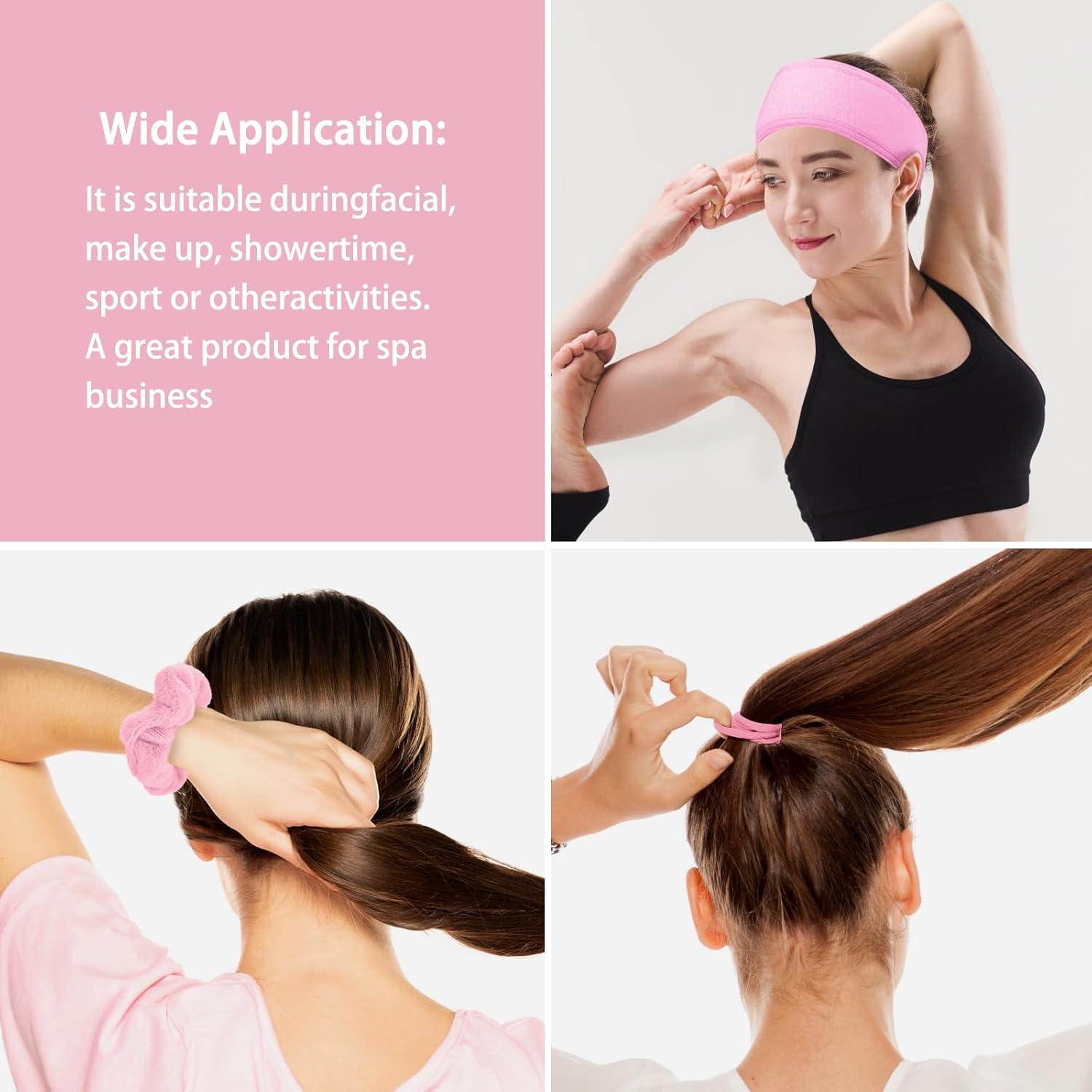 Juego de Spa LTHYHJ 20 Piezas Diademas y Muñequera Rosa