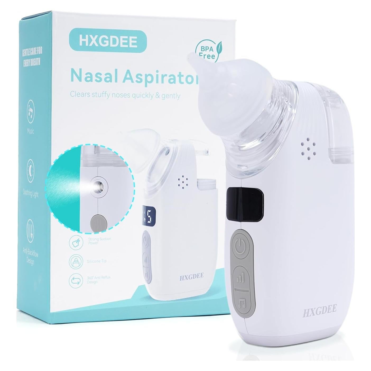 Aspirador Nasal Eléctrico HXGDEE BC-025 2 en 1 con Rocío