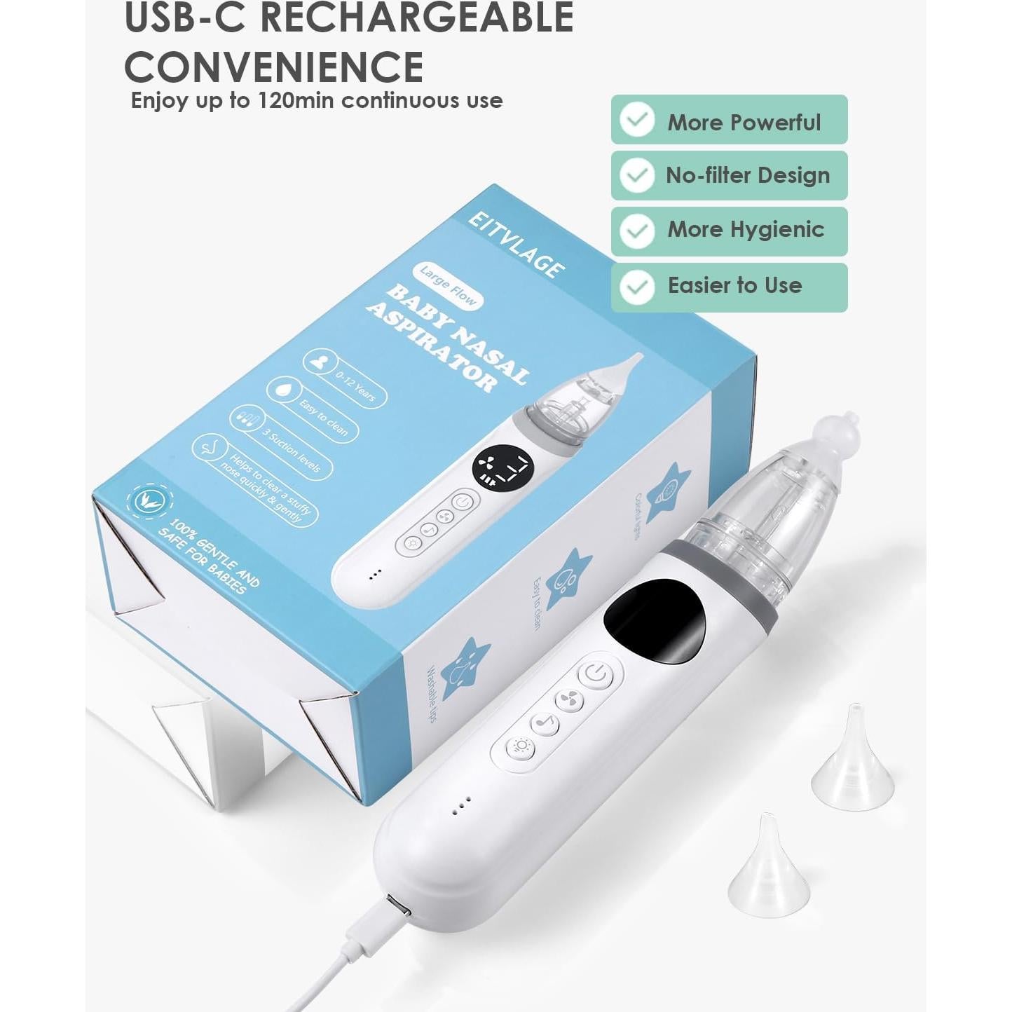 Aspirador Nasal Eléctrico para Bebés Desida NASA011 con Luz y Música