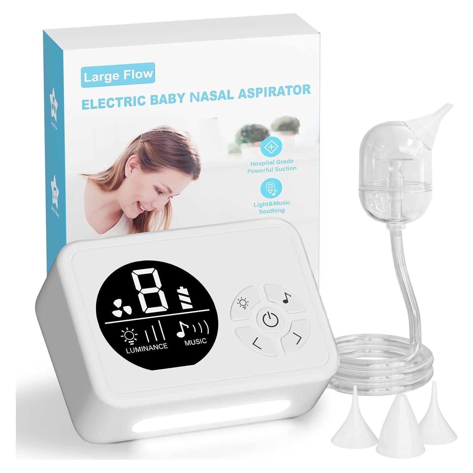 Aspirador Nasal Eléctrico SAFVXOG para Bebé con Luz y Música