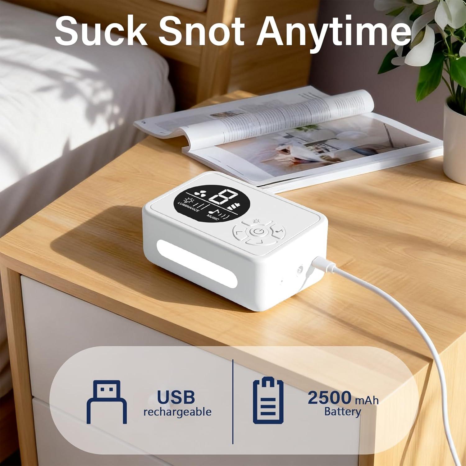 Aspirador Nasal Eléctrico SAFVXOG para Bebé con Luz y Música