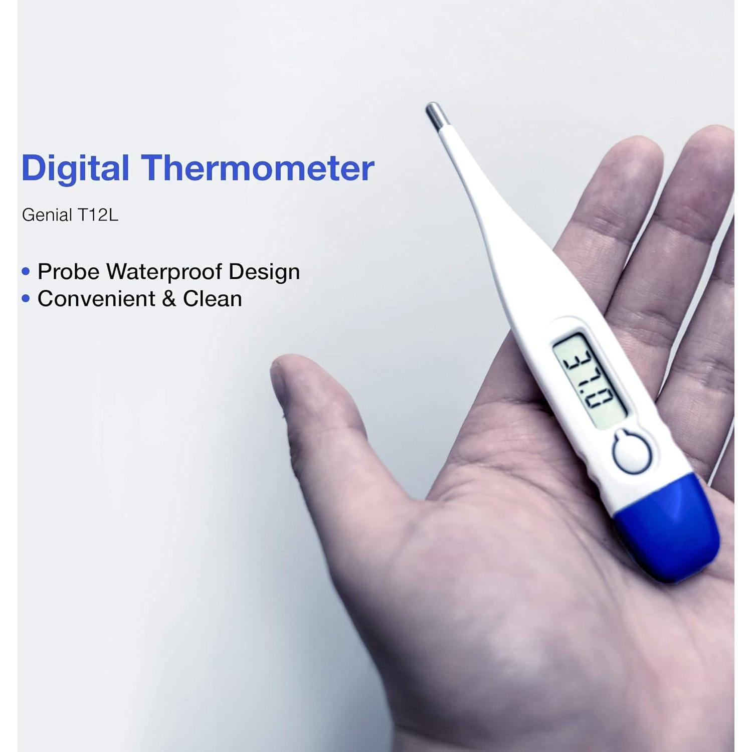 Termómetro Digital Oral Impermeable T12L - Lectura Rápida