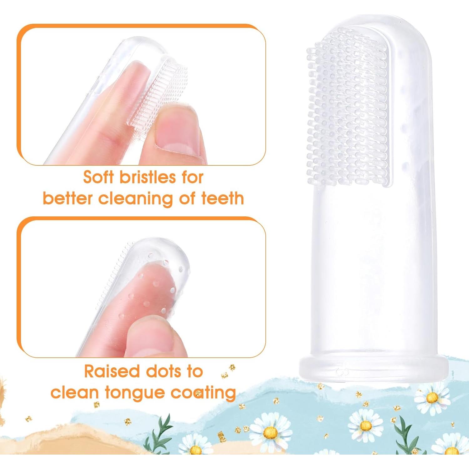 64 Cepillos de Dedo Suaves para Perros y Gatos Mekueeex