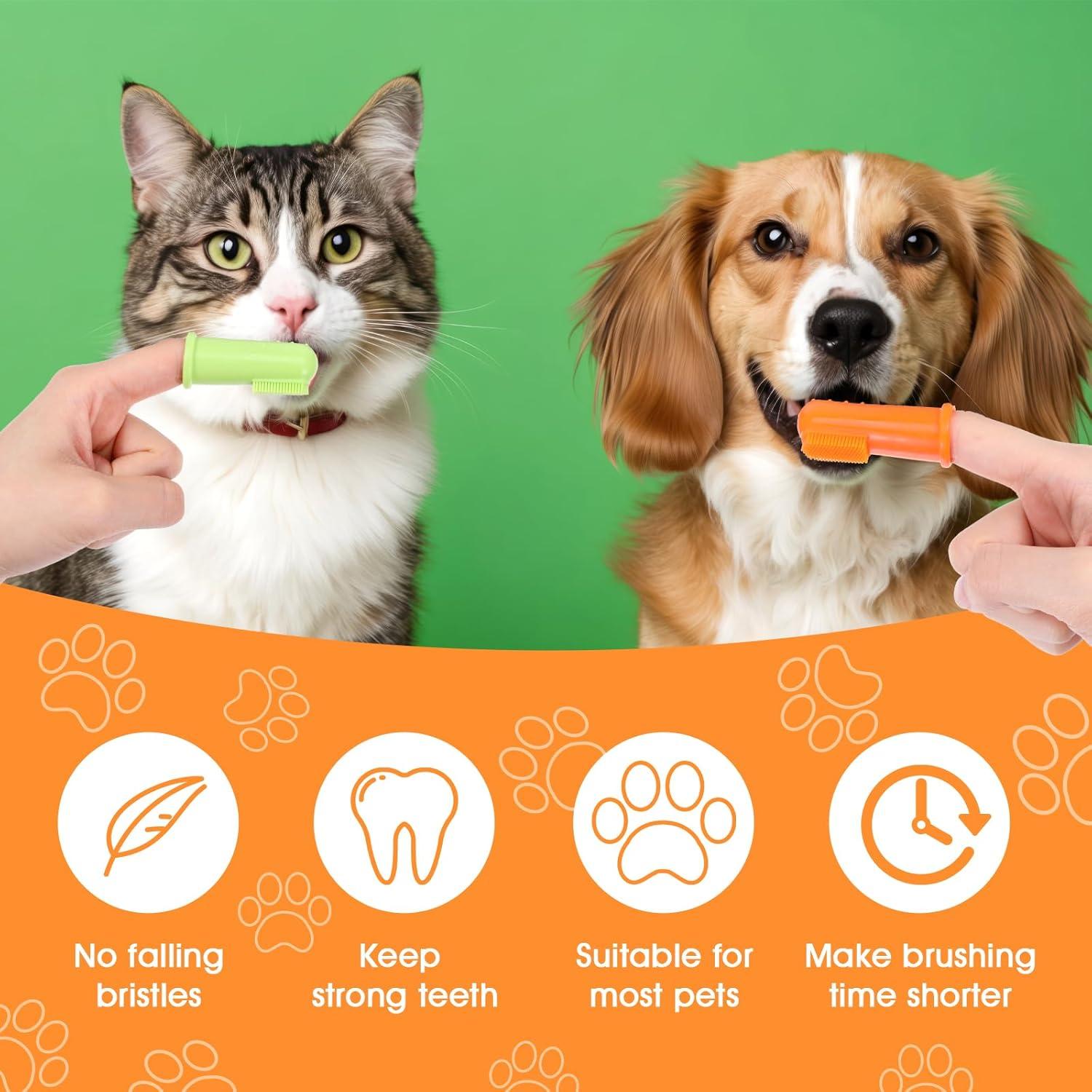 64 Cepillos de Dedo Suaves para Perros y Gatos Mekueeex