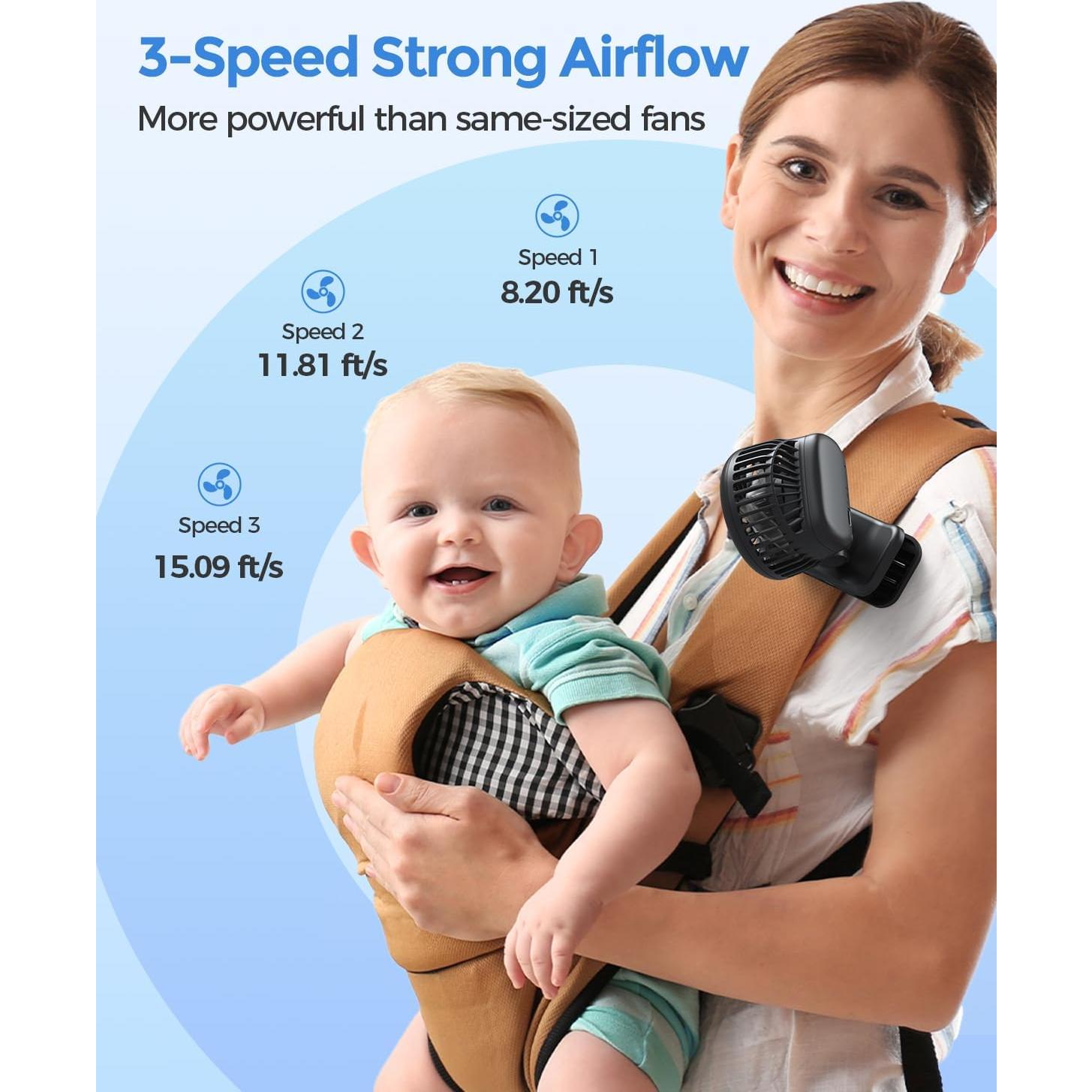 Ventilador Mini AMACOOL HF386 Portátil 3 Velocidades 10H