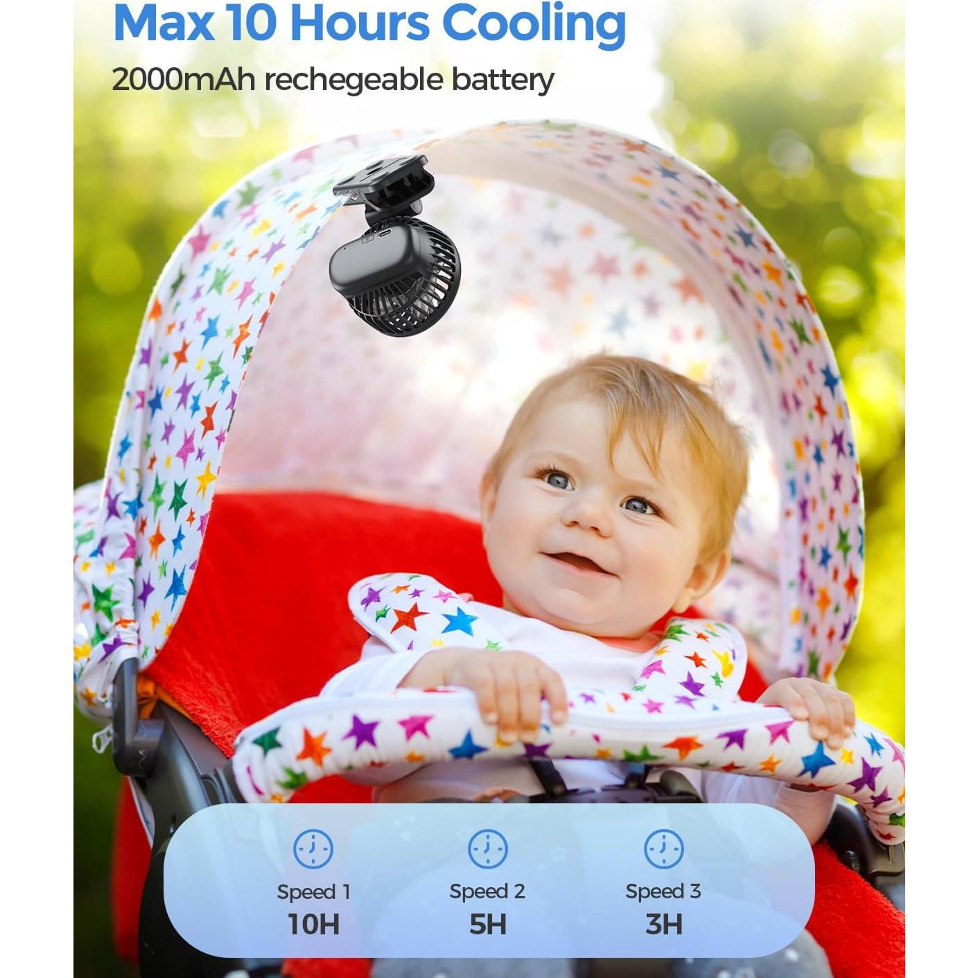 Ventilador Mini AMACOOL HF386 Portátil 3 Velocidades 10H