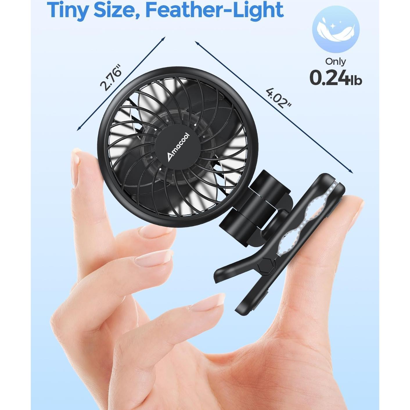 Ventilador Mini AMACOOL HF386 Portátil 3 Velocidades 10H