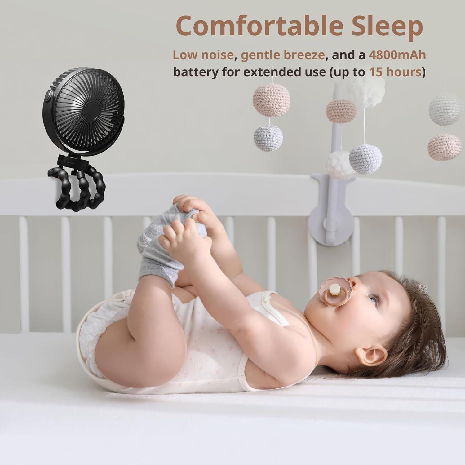 Ventilador Portátil Clip LuneEnfant K11 Blanco 6" Recargable