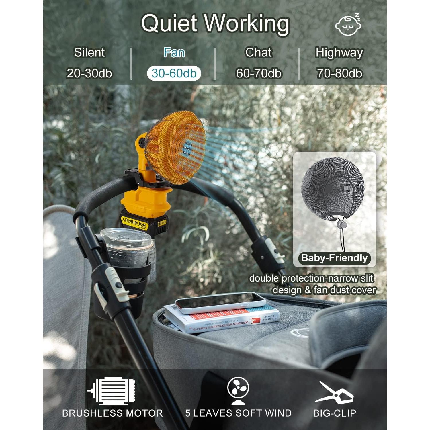 Ventilador Portátil Clip Taingwei DW-FC109 20V Inalámbrico