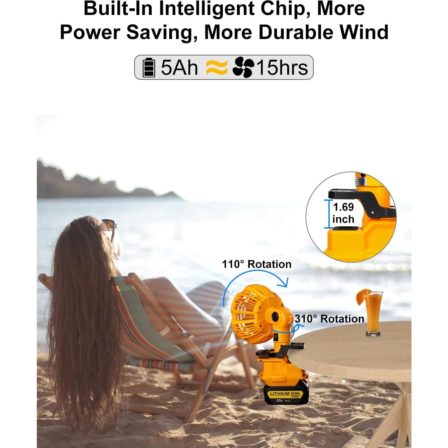 Ventilador Portátil Clip Taingwei DW-FC109 20V Inalámbrico