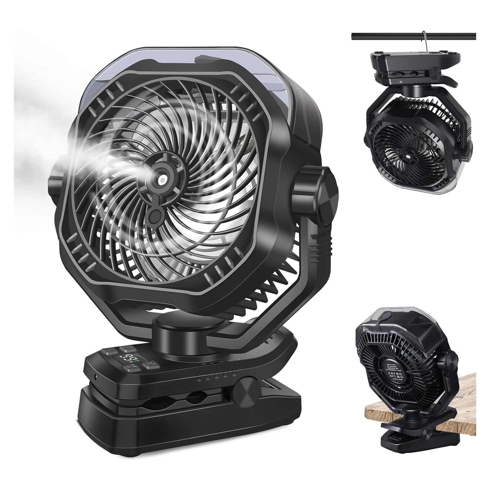 Ventilador Portátil Recargable Dymuzic 9" con Nebulización 20000mAh