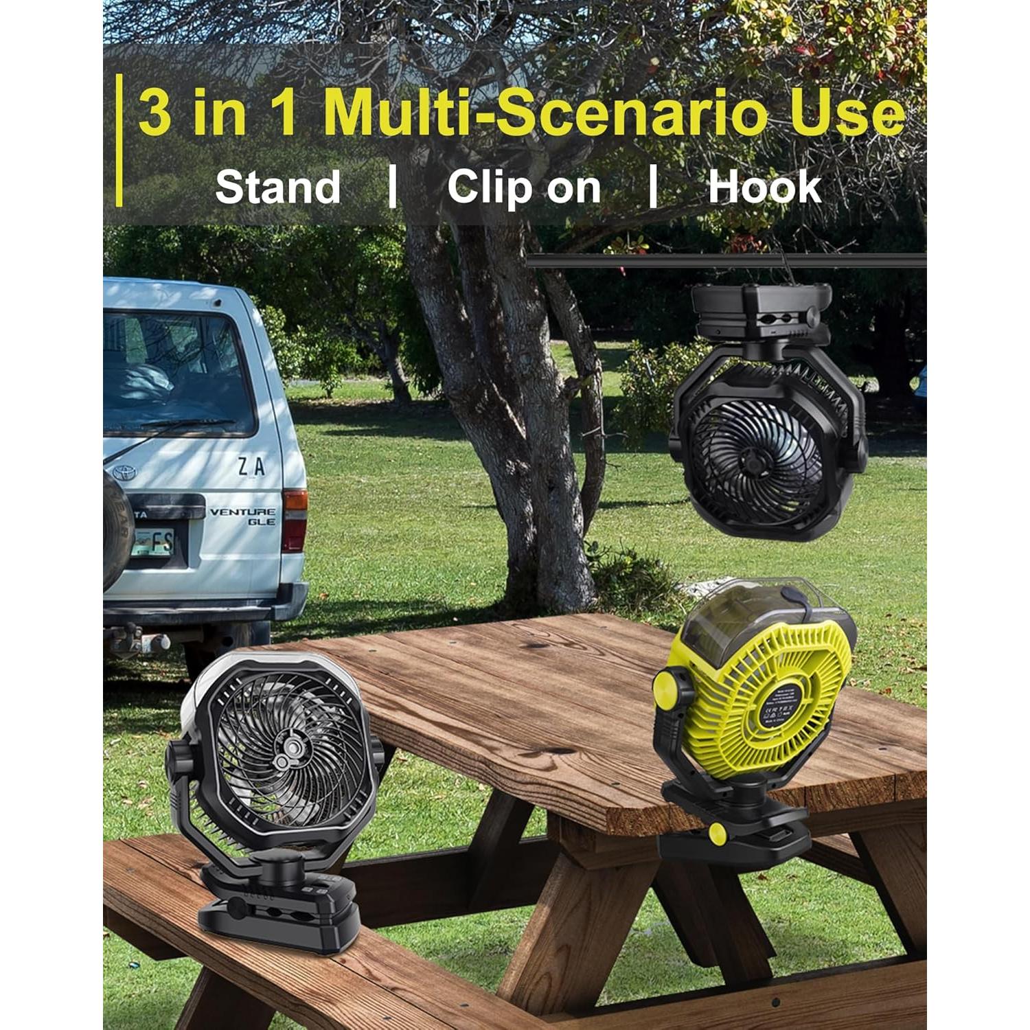 Ventilador Portátil Recargable Dymuzic 9" con Nebulización 20000mAh