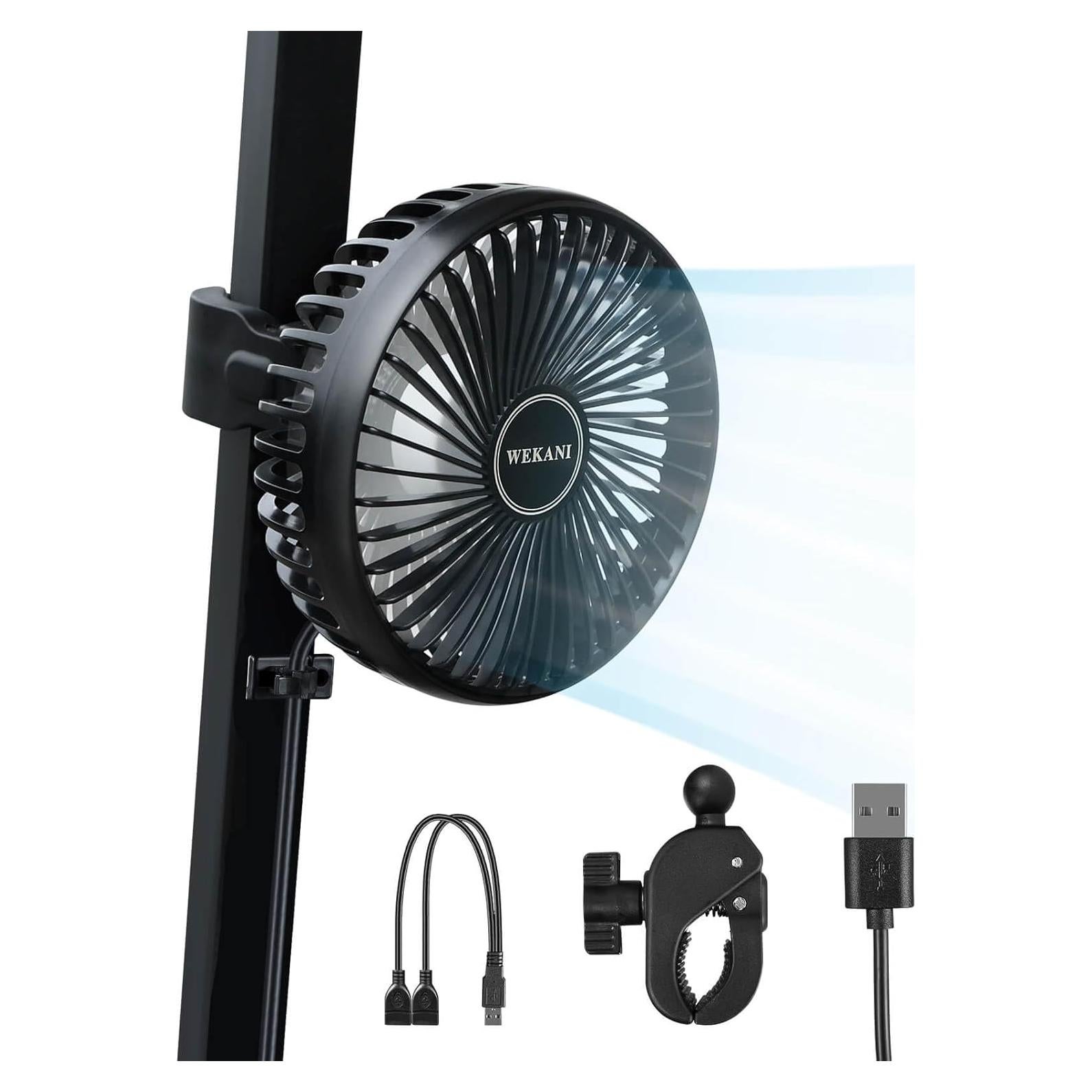 Ventilador Portátil WEKANI para Carro de Golf USB 3 Velocidades