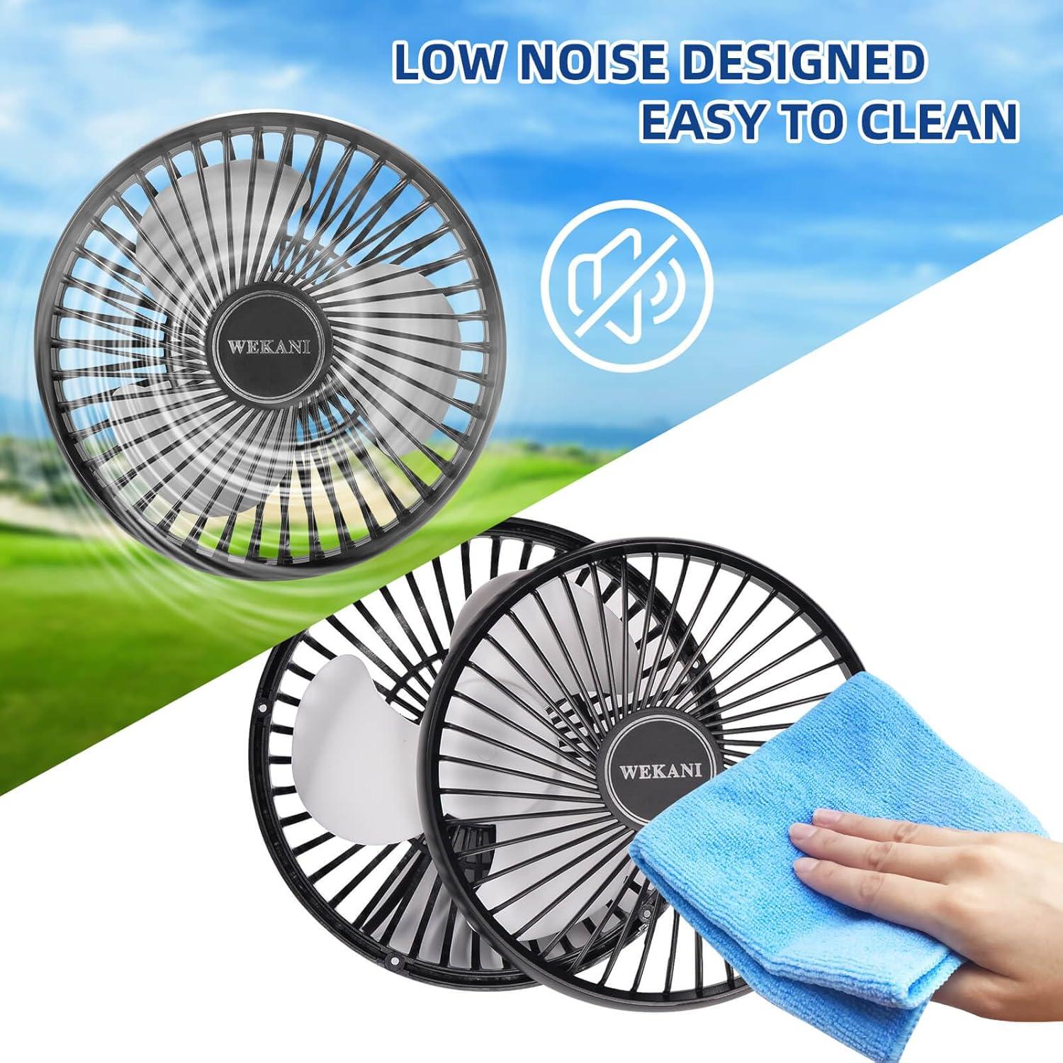 Ventilador Portátil WEKANI para Carro de Golf USB 3 Velocidades