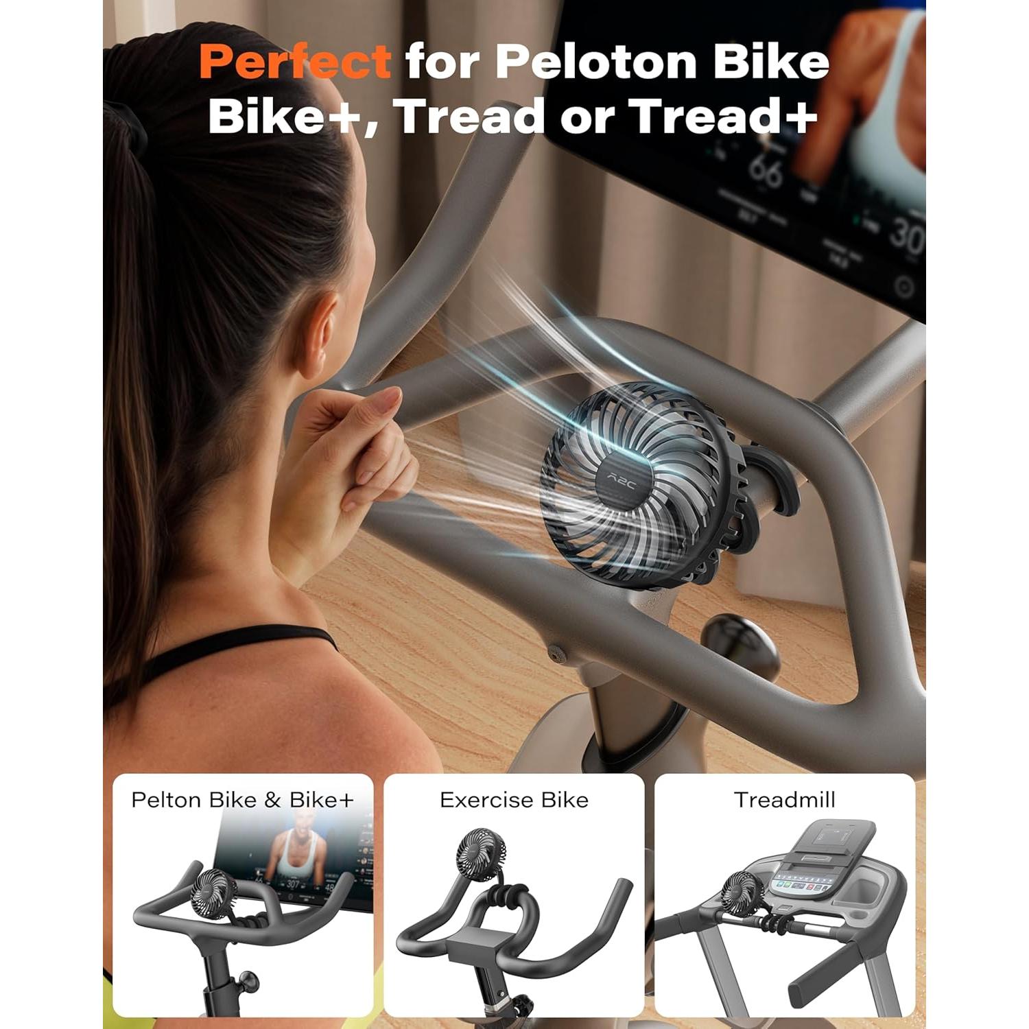 Ventilador A2C para Bicicleta Peloton 4.7" Recargable 4000mAh