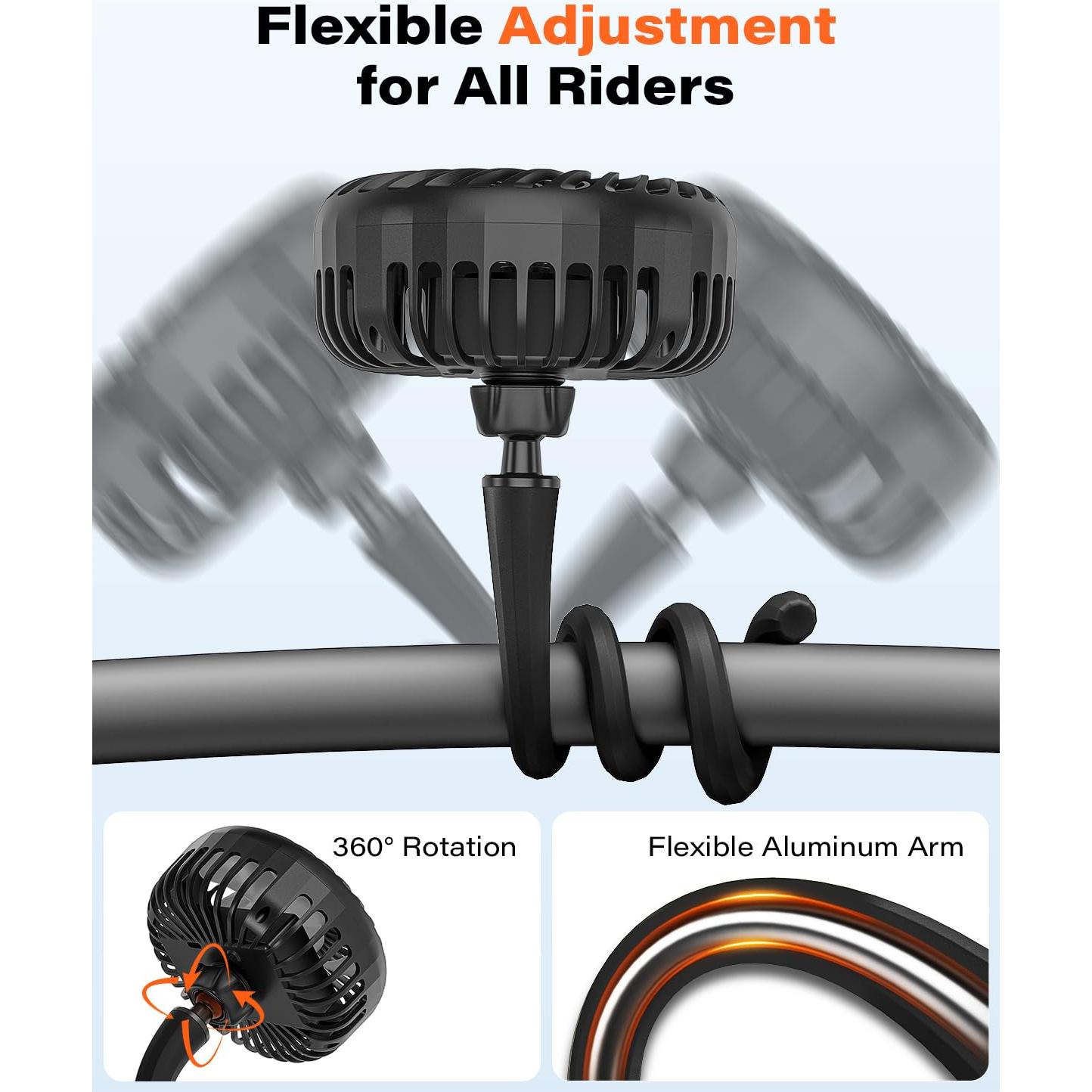 Ventilador A2C para Bicicleta Peloton 4.7" Recargable 4000mAh