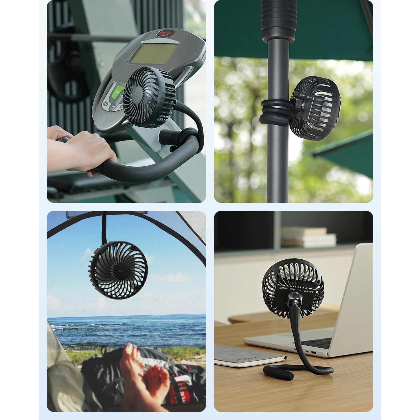 Ventilador A2C para Bicicleta Peloton 4.7" Recargable 4000mAh